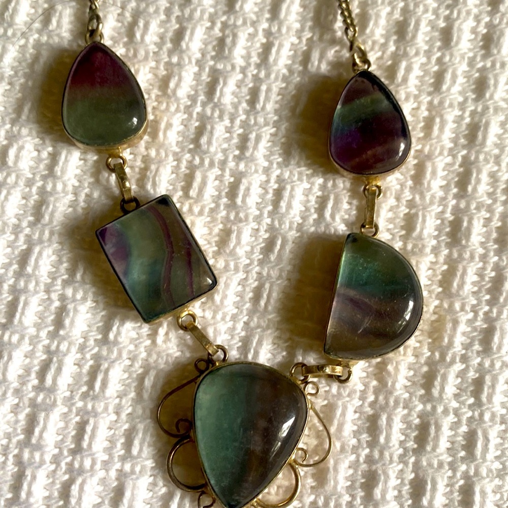 Handmade fluorite gemstone necklace
